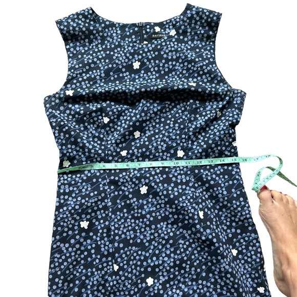 Marimekko blue ditsy floral sleeveless shift dress size 38/small bohemian career - Picture 9 of 10